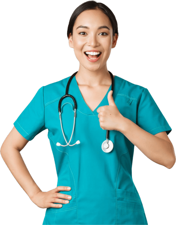 Nurse promoting premium membership